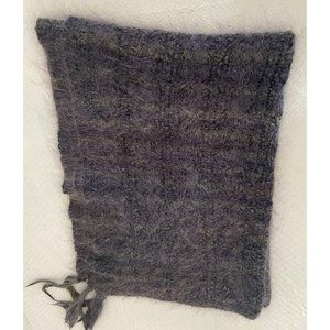Mohair Wool Throw Blanket Wrap Charcoal Gray Sofa Couch Hand Knitted By Jennifer